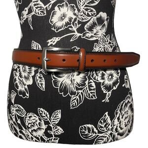 KM Legend Men's Genuine Leather Dress Belt in Essential Brown - Size 32